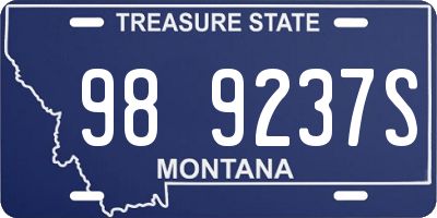 MT license plate 989237S