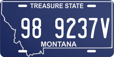 MT license plate 989237V