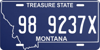 MT license plate 989237X