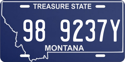 MT license plate 989237Y