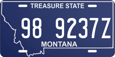 MT license plate 989237Z