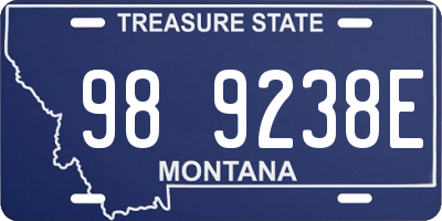 MT license plate 989238E
