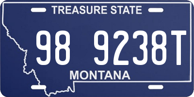 MT license plate 989238T