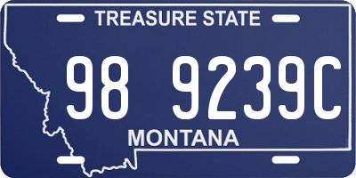 MT license plate 989239C