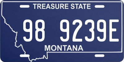 MT license plate 989239E