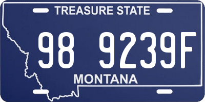 MT license plate 989239F