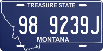 MT license plate 989239J