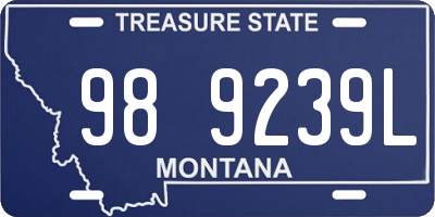 MT license plate 989239L