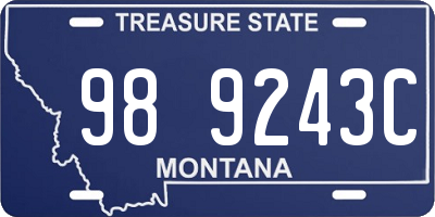 MT license plate 989243C