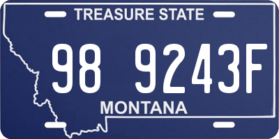 MT license plate 989243F
