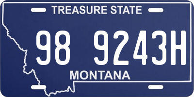 MT license plate 989243H