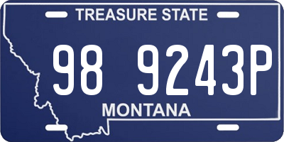 MT license plate 989243P