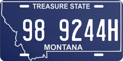 MT license plate 989244H