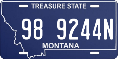 MT license plate 989244N