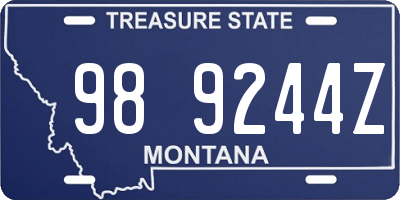 MT license plate 989244Z