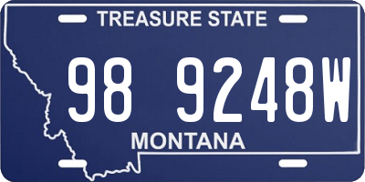 MT license plate 989248W