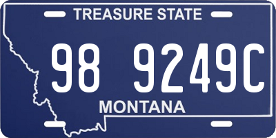 MT license plate 989249C