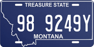 MT license plate 989249Y