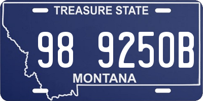 MT license plate 989250B