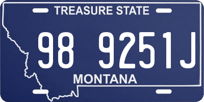 MT license plate 989251J