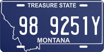 MT license plate 989251Y