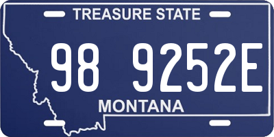 MT license plate 989252E