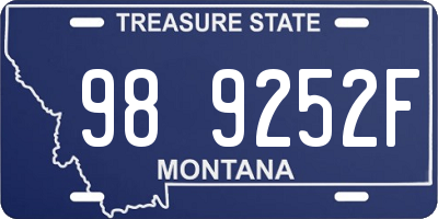 MT license plate 989252F