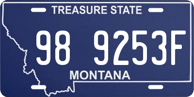 MT license plate 989253F