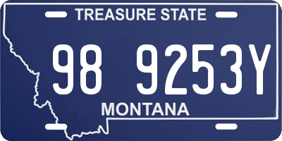 MT license plate 989253Y