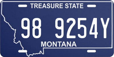 MT license plate 989254Y