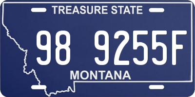 MT license plate 989255F