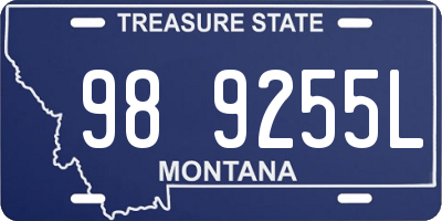 MT license plate 989255L