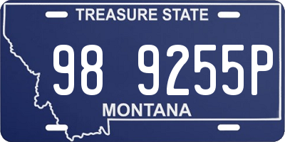 MT license plate 989255P