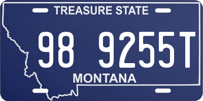 MT license plate 989255T