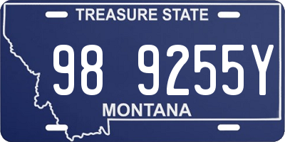 MT license plate 989255Y