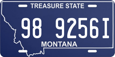 MT license plate 989256I