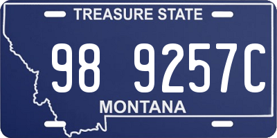 MT license plate 989257C