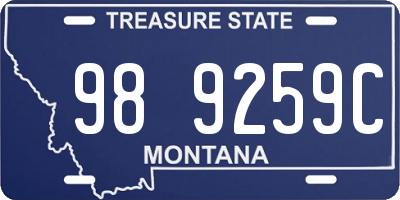MT license plate 989259C