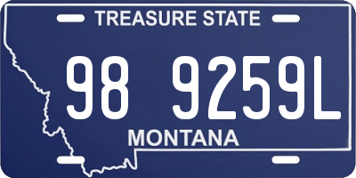 MT license plate 989259L