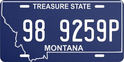 MT license plate 989259P