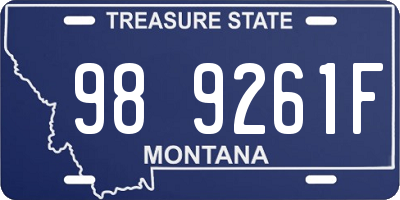 MT license plate 989261F