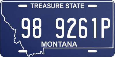 MT license plate 989261P