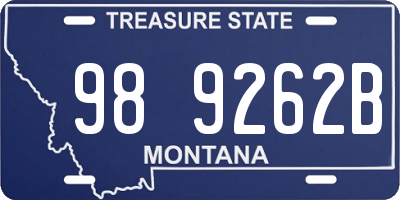 MT license plate 989262B