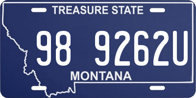 MT license plate 989262U