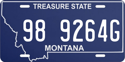 MT license plate 989264G
