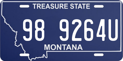 MT license plate 989264U