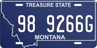 MT license plate 989266G