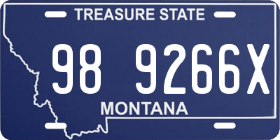 MT license plate 989266X