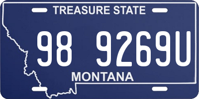 MT license plate 989269U