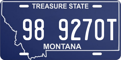 MT license plate 989270T